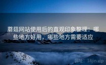 蘑菇网站使用后的直观印象整理：哪些地方好用，哪些地方需要适应