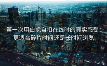 第一次用白虎自扣在线时的真实感受：更适合碎片时间还是长时间浏览