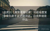 白虎91｜真实使用记录：功能设置复杂度与新手友好度评估，白虎数据是什么