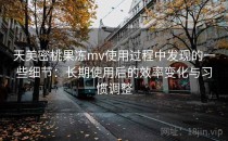 天美密桃果冻mv使用过程中发现的一些细节：长期使用后的效率变化与习惯调整
