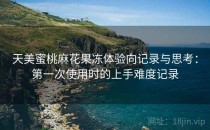 天美蜜桃麻花果冻体验向记录与思考：第一次使用时的上手难度记录