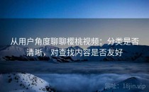 从用户角度聊聊樱桃视频：分类是否清晰，对查找内容是否友好