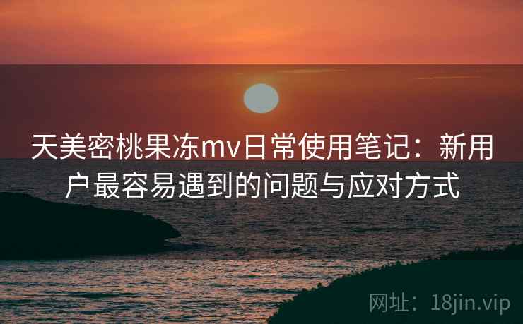 天美密桃果冻mv日常使用笔记：新用户最容易遇到的问题与应对方式  第2张