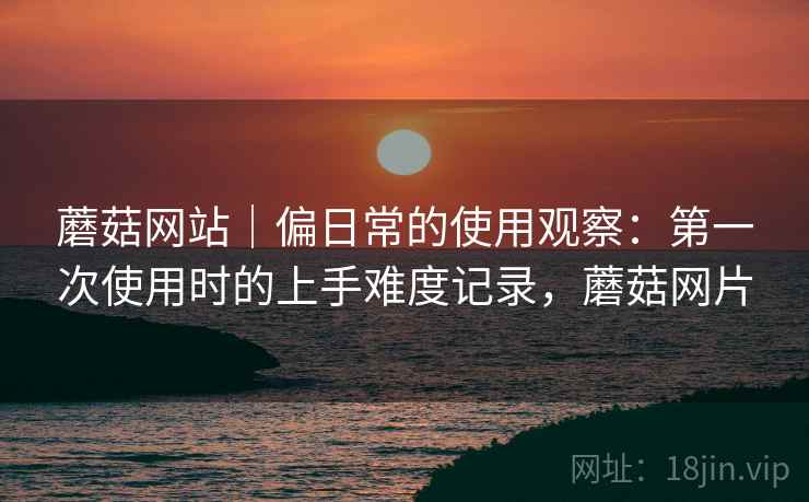 蘑菇网站｜偏日常的使用观察：第一次使用时的上手难度记录，蘑菇网片  第1张